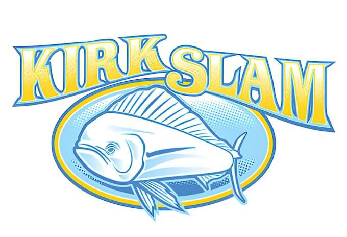 Logo of the Kirk Slam Fishing Tournament with a mahi mahi illustration