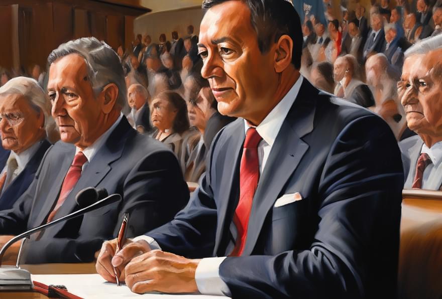 A corporate figure in a formal setting, emphasizing the leadership role in the Cayman Islands' history and culture