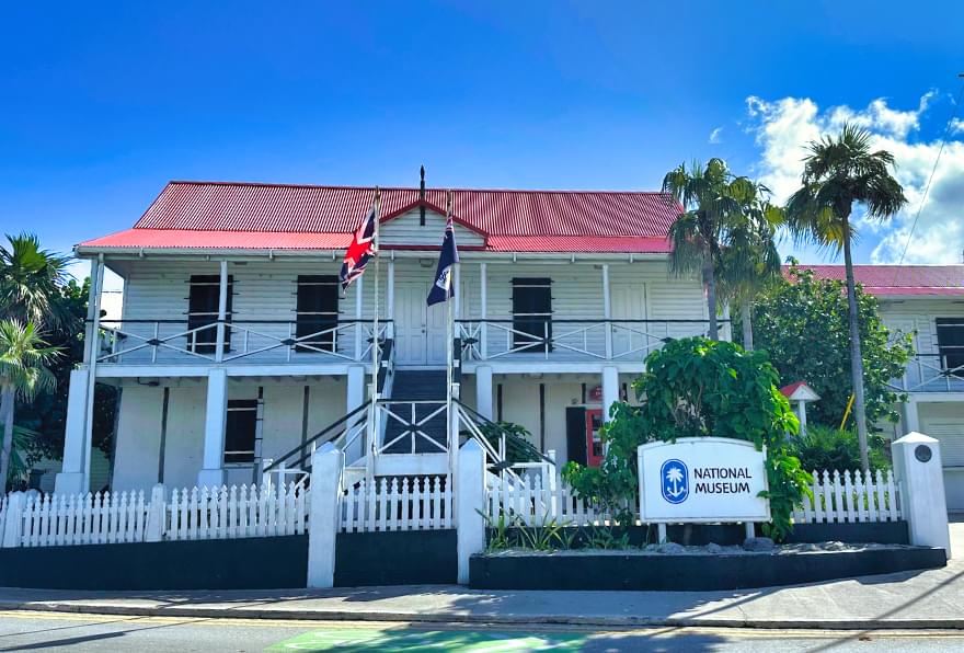 Historic colonial-style building near the Cayman Island cruise port