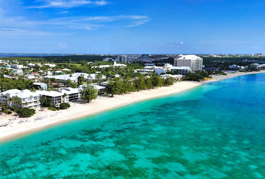 View of Seven Mile Beach, a top attraction near the cruise port Grand Cayman