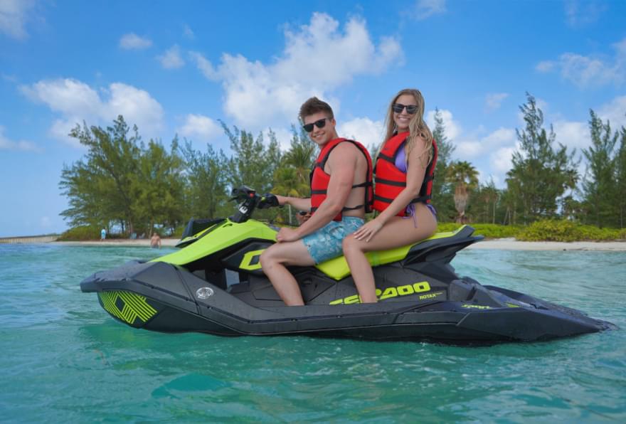 Jet skiing in Grand Cayman’s turquoise waters is an exciting option for what to do in Grand Cayman.