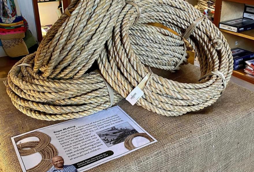 Locally crafted rope and maritime artifacts, a hidden gem in a Cayman Island shop.
