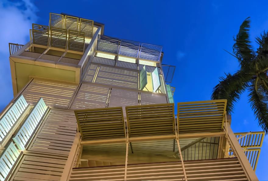 View of the Camana Bay Observation Tower, a standout landmark in Grand Cayman.