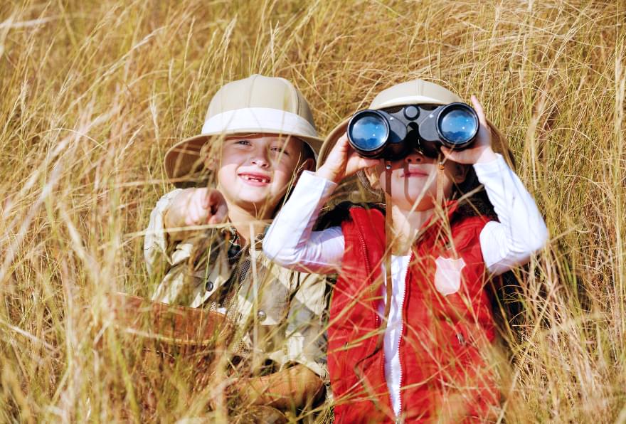 Children birdwatching in the Cayman Islands, enjoying nature-focused Cayman Islands excursions