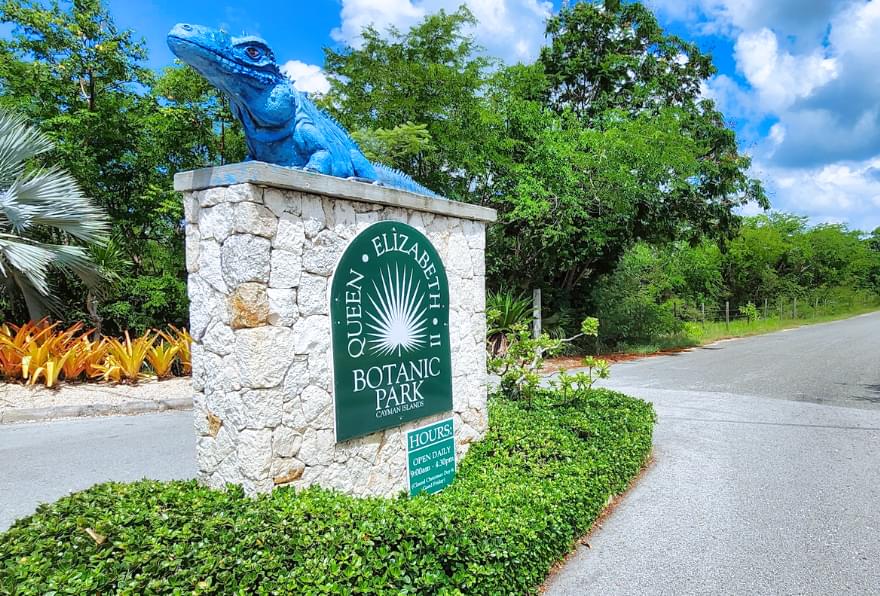 Queen Elizabeth II Botanic Park entrance, a serene natural retreat for Cayman Island excursions