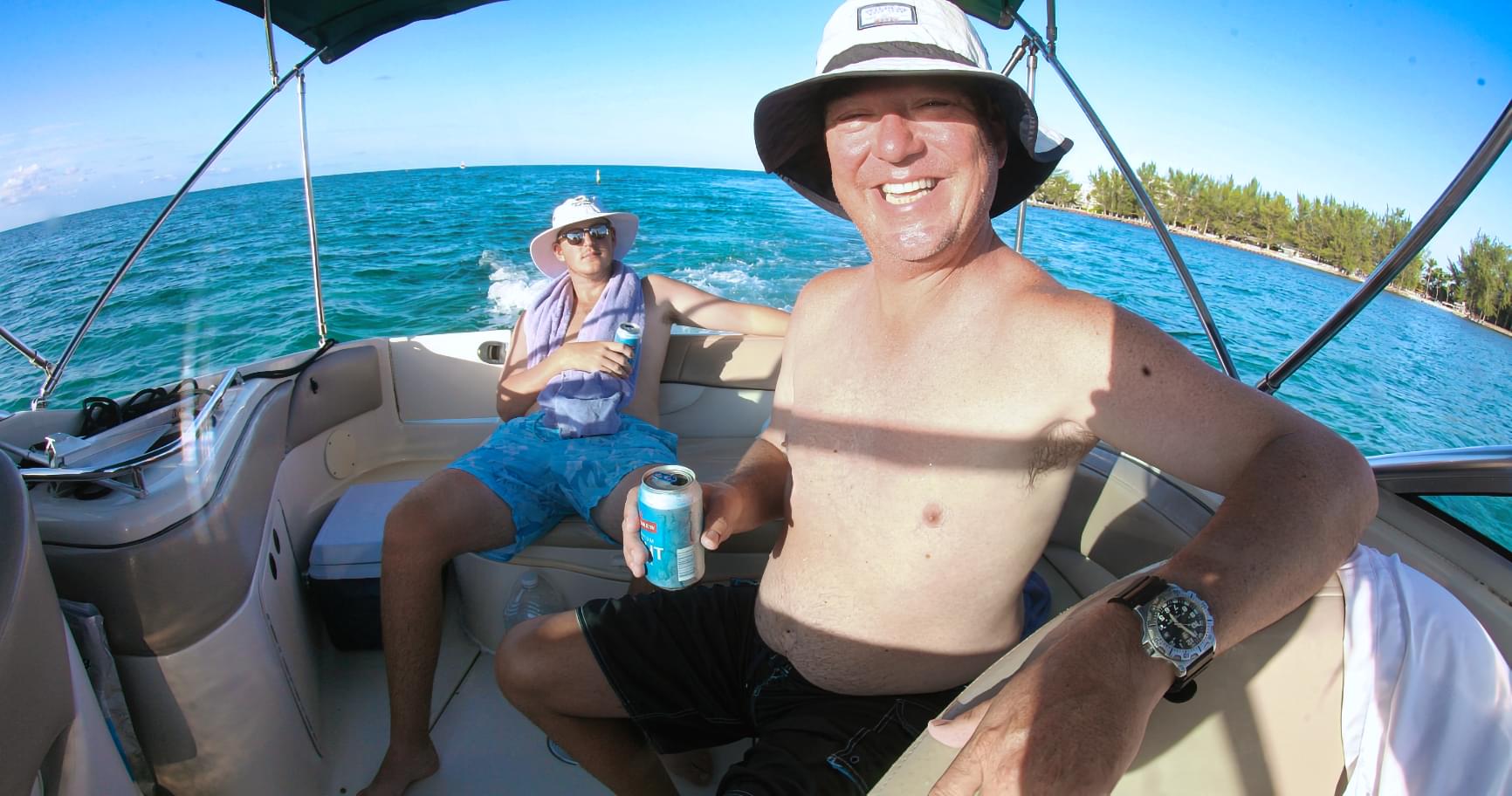 Family enjoying a private moment on their Cayman boat charter
