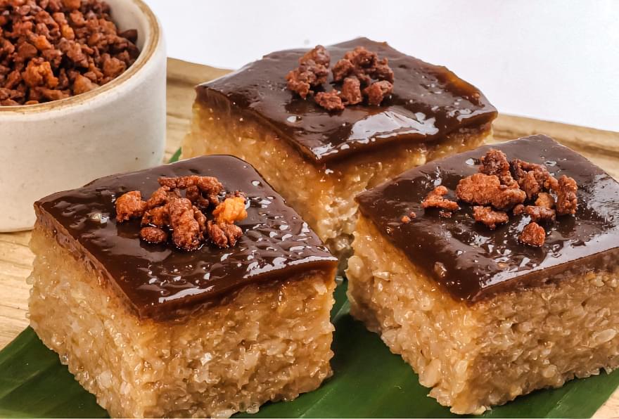Traditional Caymanian heavy cake served at a festive reception