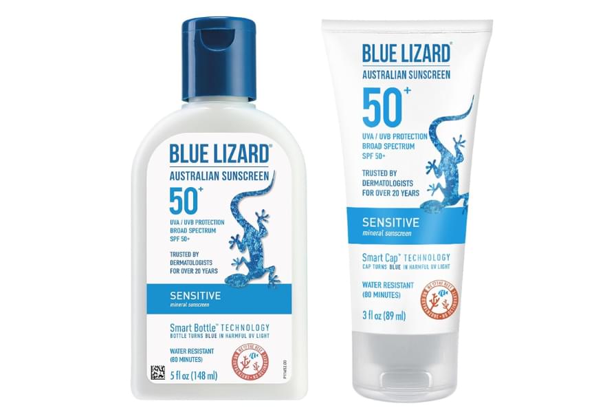 Blue Lizard Sensitive Mineral Sunscreen SPF 50+, a top choice for good reef safe sunscreen