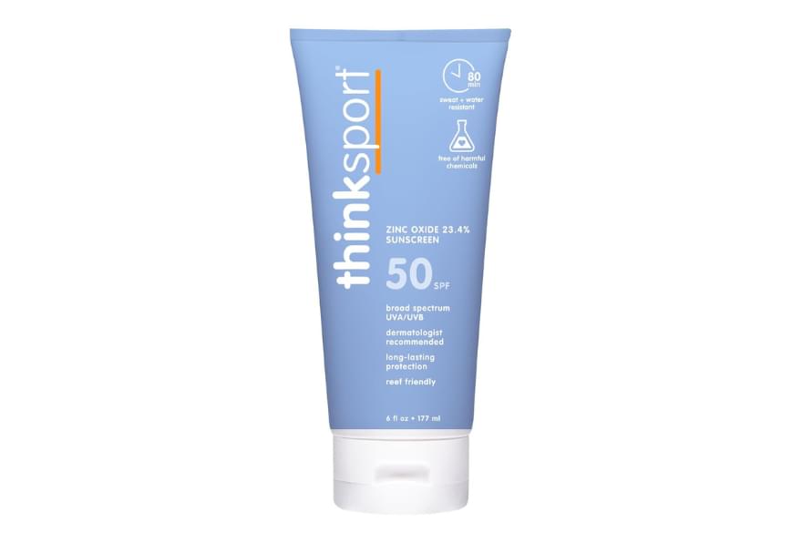 Thinksport SPF 50+ Sunscreen, featuring non-nano zinc oxide and what makes sunscreen reef safe