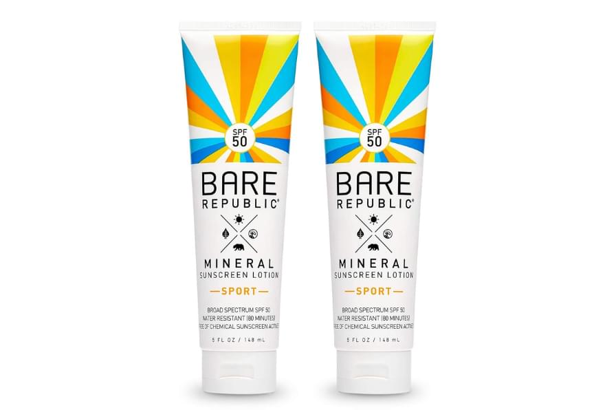 Bare Republic Mineral Sport Sunscreen SPF 50, cruelty-free and part of reef safe sunscreen brands