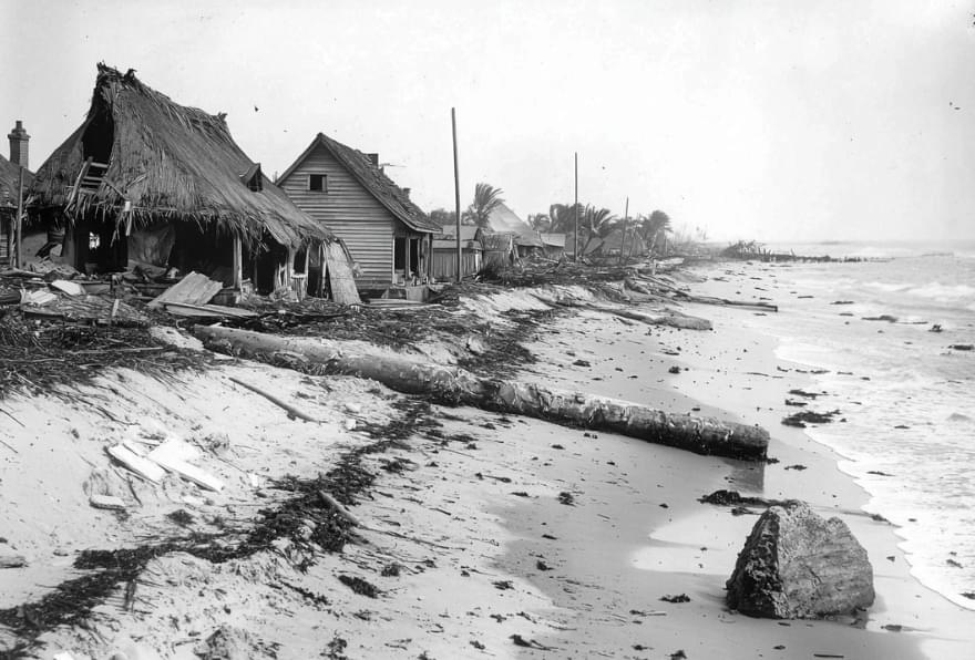Historical image of Cayman Islands hurricane damage