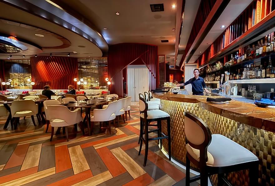 Mizu Asian Bistro in Camana Bay Cayman, offering sushi and fine Asian dining options.