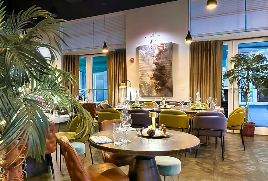 Interior of The Union bar at Camana Bay, known for creative cocktails and unique tapas.