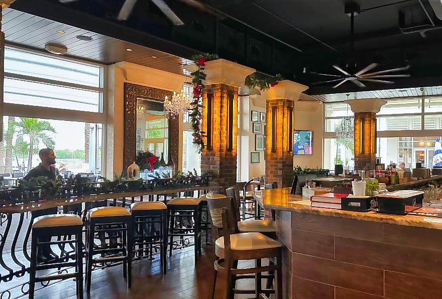 Sunset views from Karoo restaurant in Camana Bay Cayman Islands, serving global tapas and cocktails.