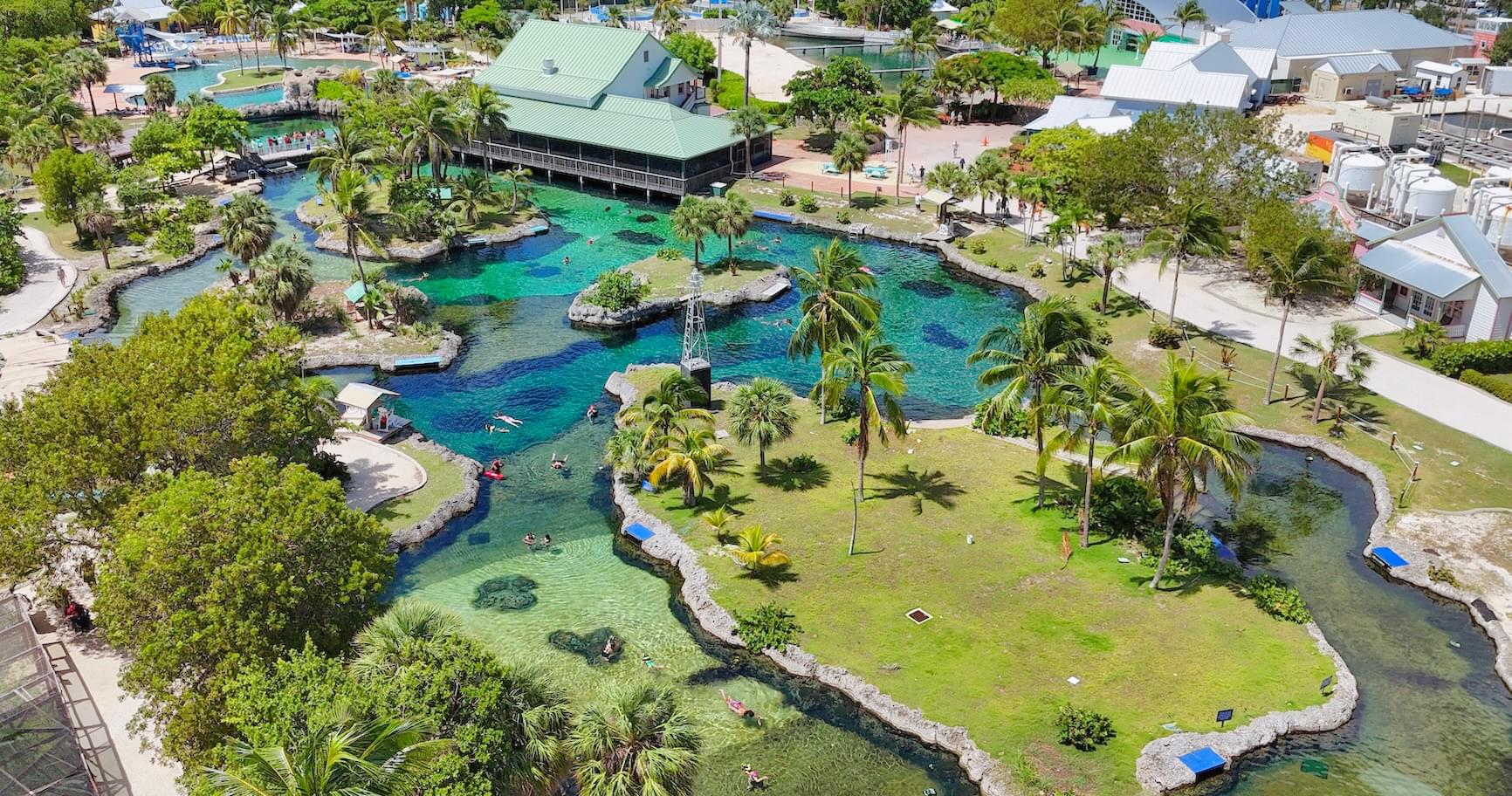 Aerial view of the Cayman Turtle Centre’s lagoon