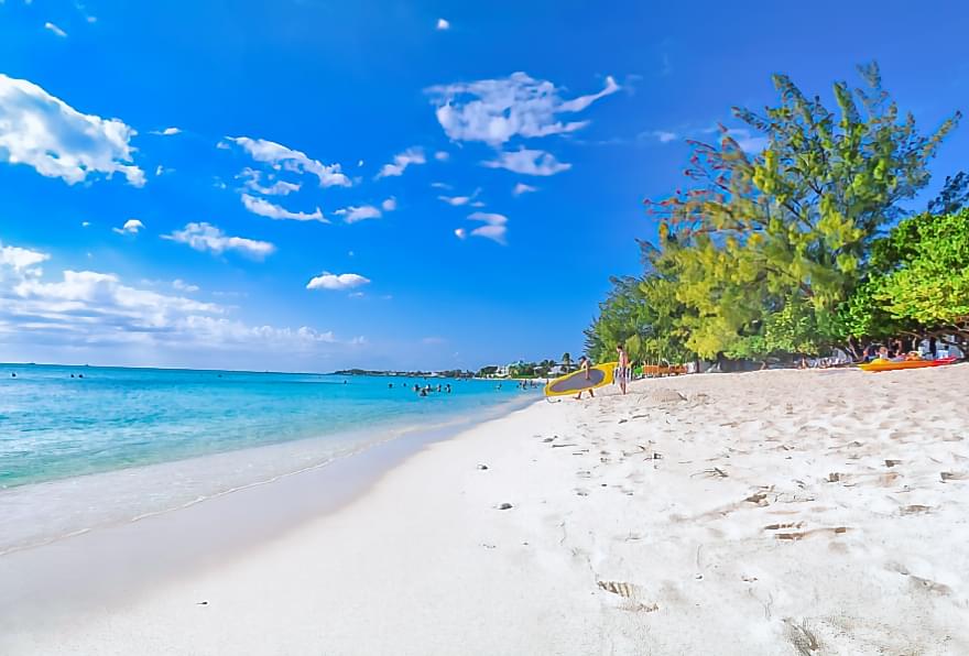 White sandy beach with turquoise waters